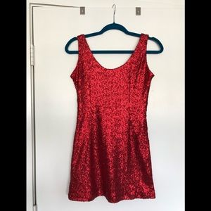 Sequin Red Backless Dress